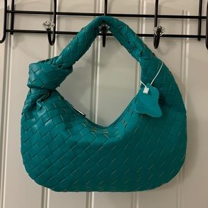 Turquoise Woven Mini Jodi Bag
